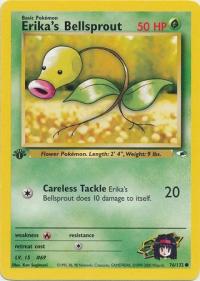 pokemon gym heroes 1st edition erika s bellsprout 76 132 1st edition