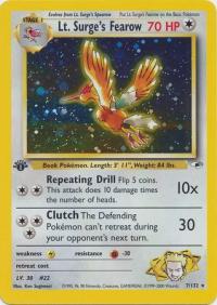 pokemon gym heroes 1st edition lt surge s fearow 7 132 1st edition