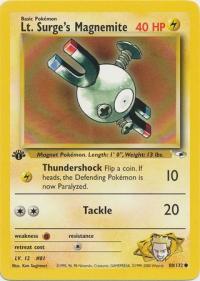 pokemon gym heroes 1st edition lt surge s magnemite 80 132 1st edition