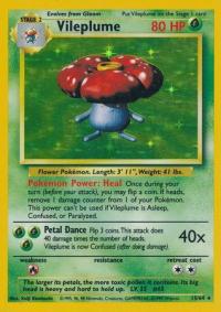 pokemon jungle vileplume 15 64 no set symbol misprint