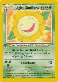 pokemon neo destiny 1st edition light sunflora 72 105 1st edition