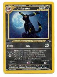 pokemon neo discovery 1st edition umbreon 13 75 1st edition