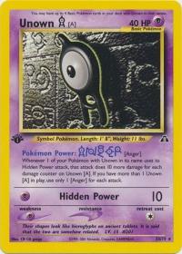 pokemon neo discovery 1st edition unown a 33 75 1st edition