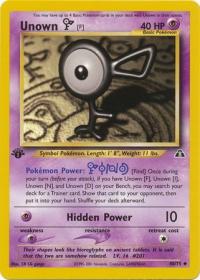 pokemon neo discovery 1st edition unown f 48 75 1st edition
