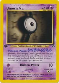 pokemon neo discovery 1st edition unown i 68 75 1st edition