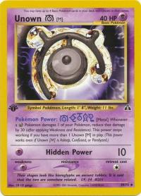 pokemon neo discovery 1st edition unown m 49 75 1st edition