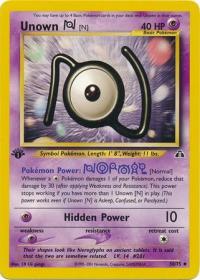 pokemon neo discovery 1st edition unown n 50 75 1st edition
