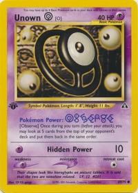 pokemon neo discovery 1st edition unown o 69 75 1st edition