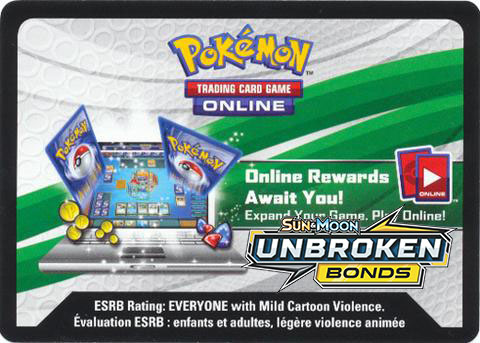 SM Unbroken Bonds Online Code Card (PRESALE 5/3)