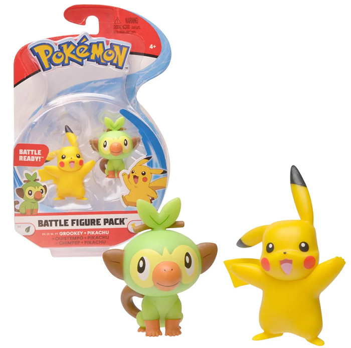 Pokemon Battle Figure Pack - Grookey and Pikachu
