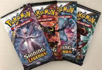 pokemon pokemon boxes and packs shining legends booster pack lot of 4