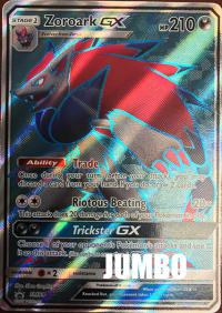 pokemon jumbo pokemon cards zoroark gx full art sm84 oversized