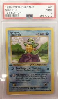 pokemon psa graded cards squirtle 63 102 1st edition psa 9