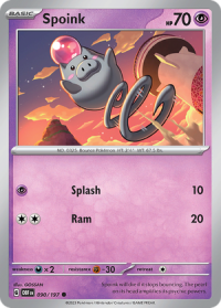 pokemon scarlet violet obsidian flames spoink 090 197