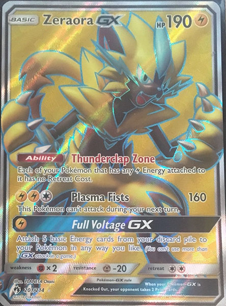 Zeraora GX 201-214 - FULL ART