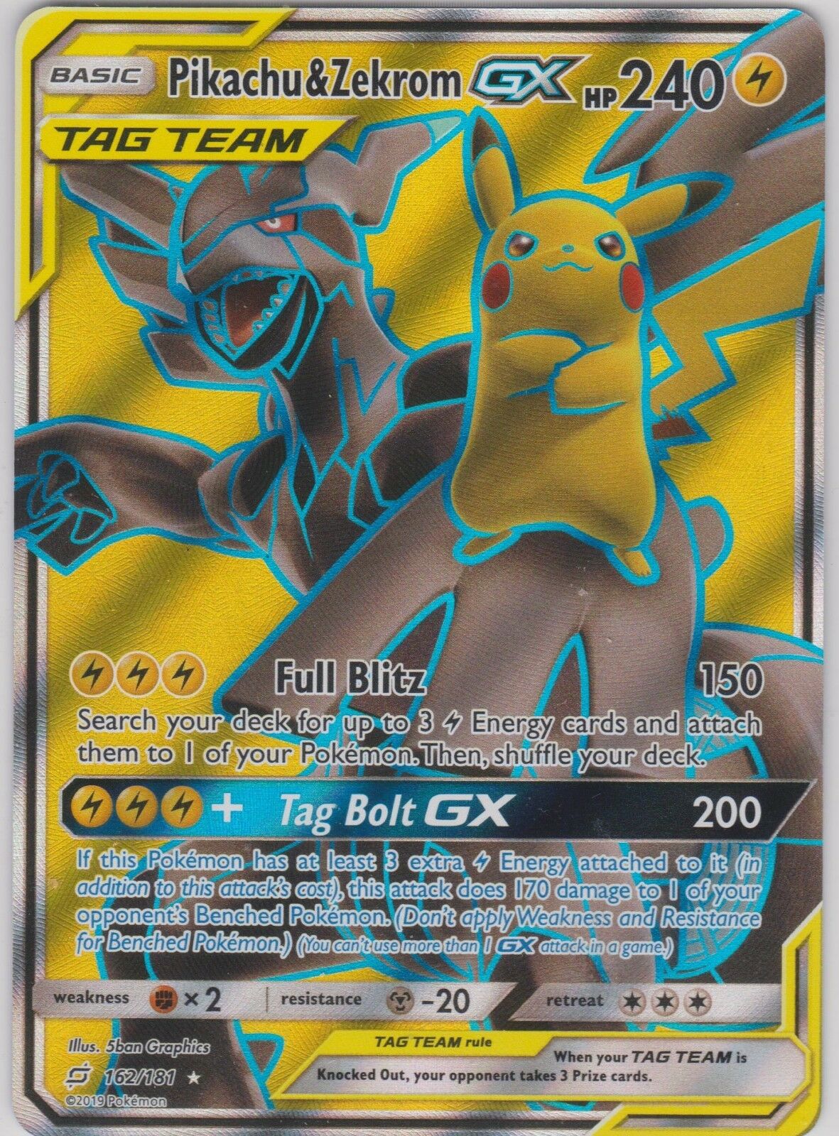 Pikachu & Zekrom GX 162-181 - FULL ART