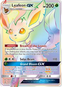 pokemon sm ultra prism leafeon gx 157 156 rainbow