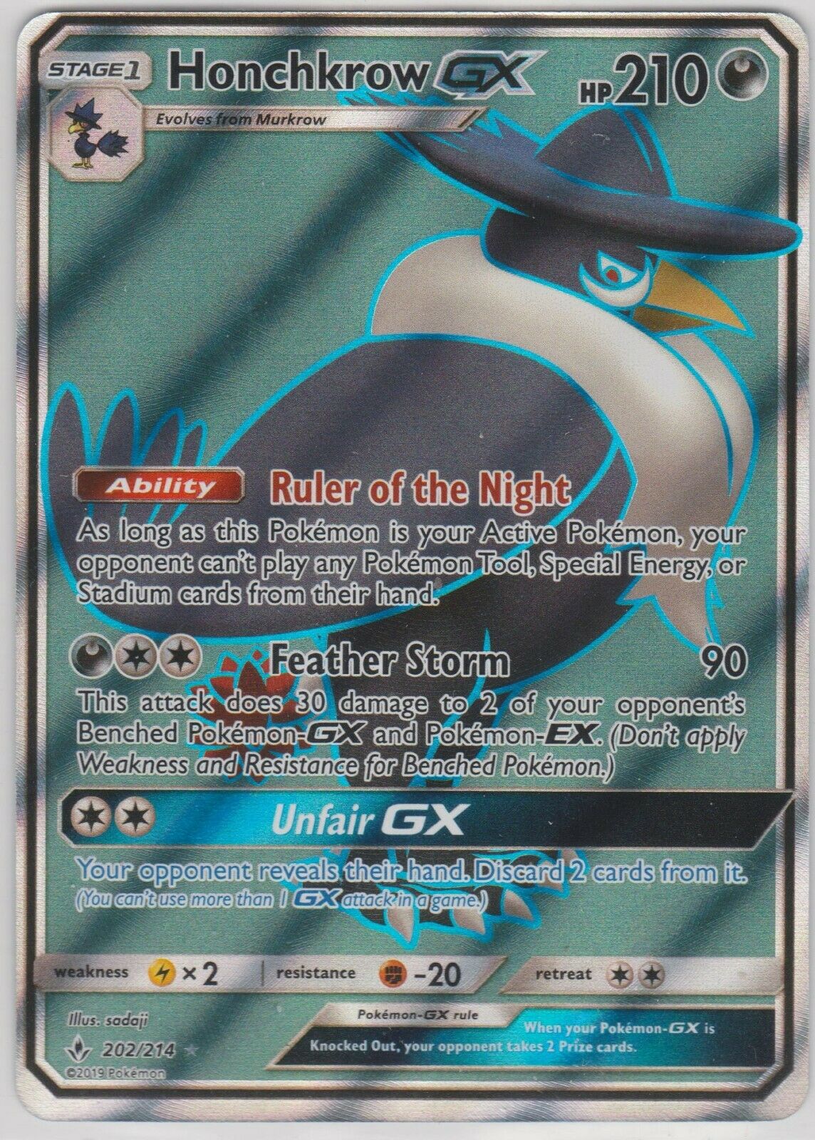 Honchkrow GX 202-214 - FULL ART