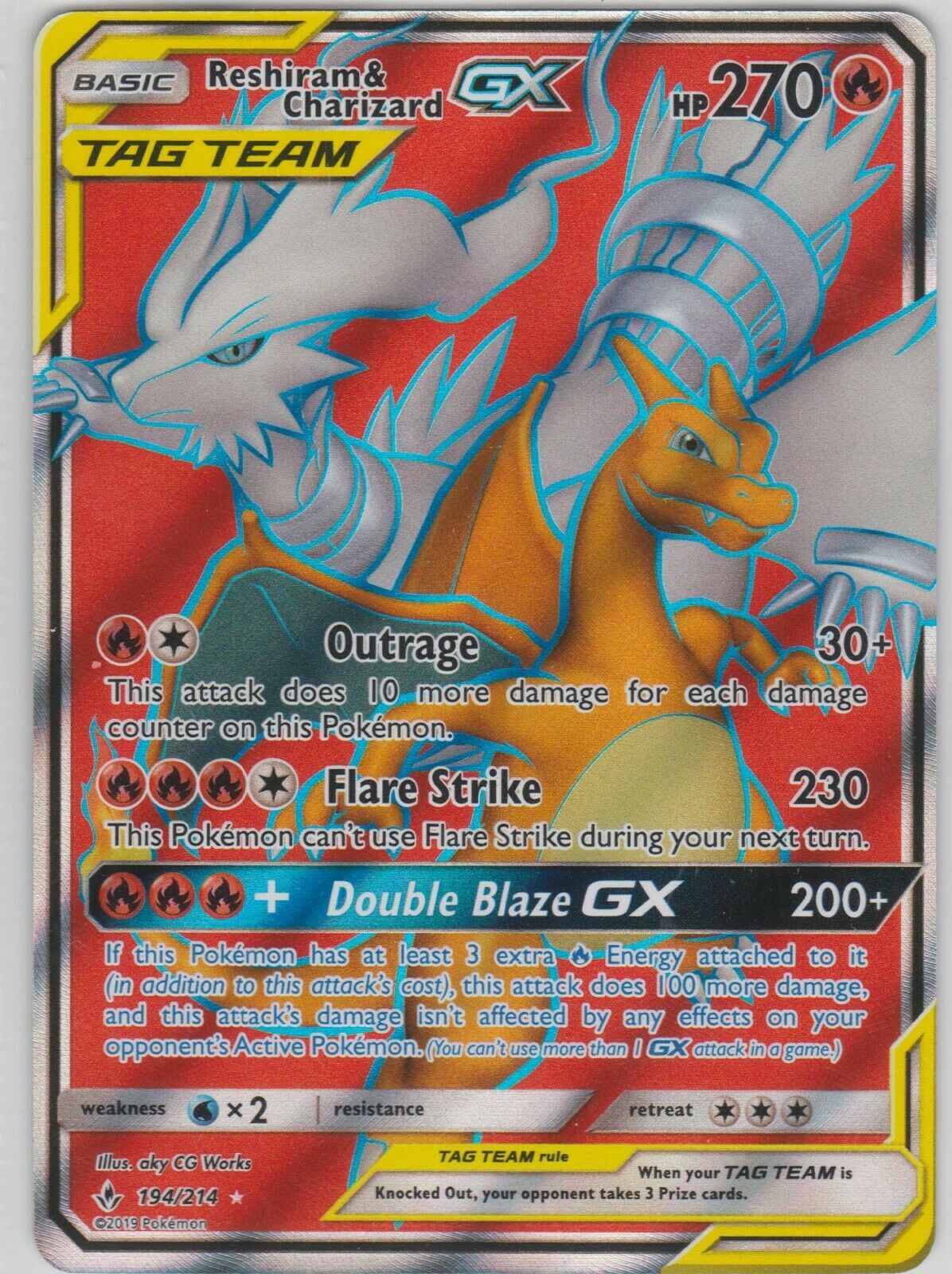 Reshiram & Charizard GX 194-214 - FULL ART