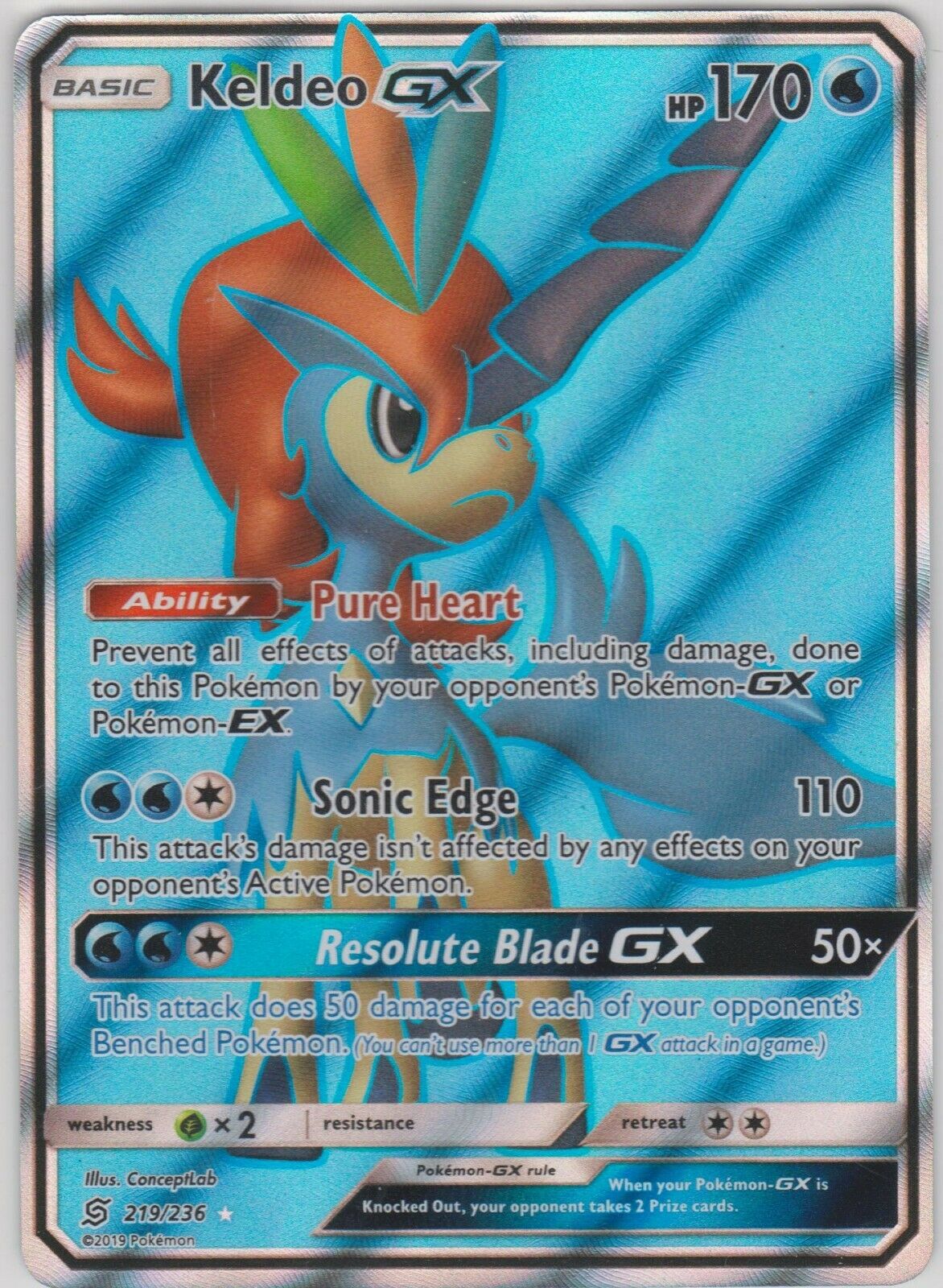 Keldeo GX 219-236 - FULL ART