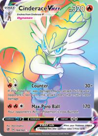 pokemon ss rebel clash cinderace vmax 194 192 rainbow rare