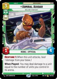 star wars unlimited spark of rebellion admiral ackbar brilliant strategist foil