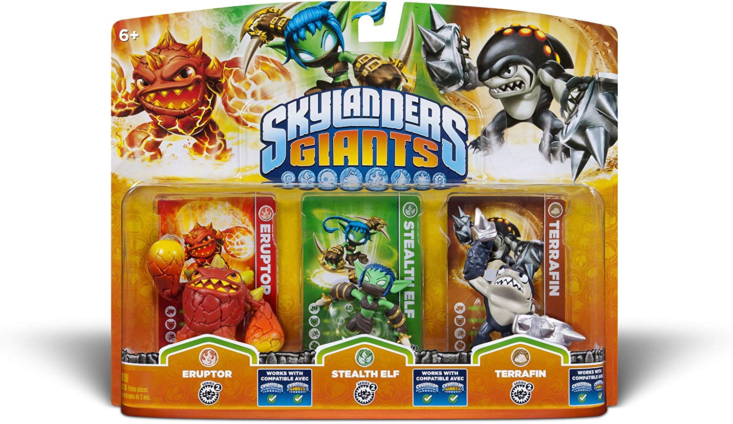 Skylanders Giants Triple Pack #6 (Eruptor, Stealth Elf & Terrafin)