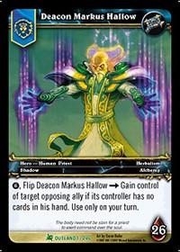 warcraft tcg fires of outland deacon markus hallow