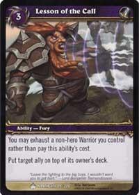 warcraft tcg wrathgate lesson of the call